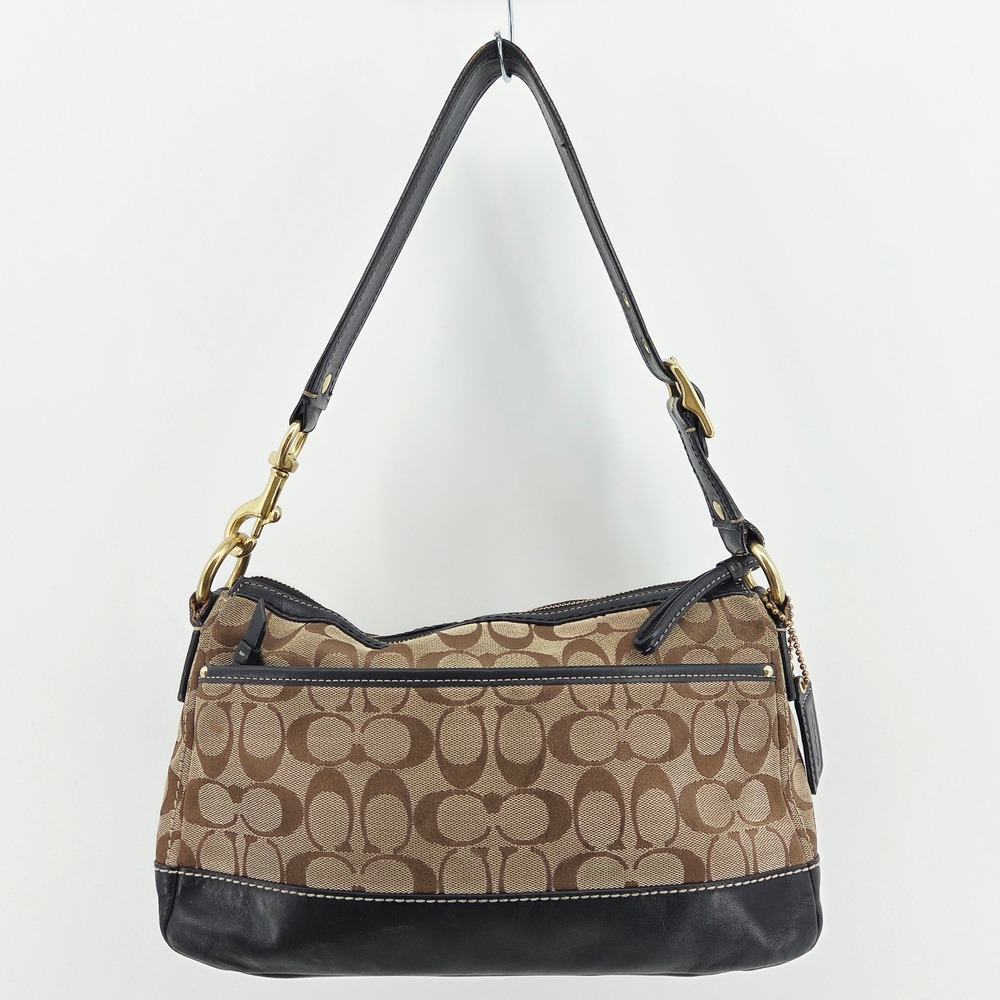 Coach F12869 Legacy Turnlock Signature Canvas Monogram Leather Bag Purse Vintage - Picture 7 of 16